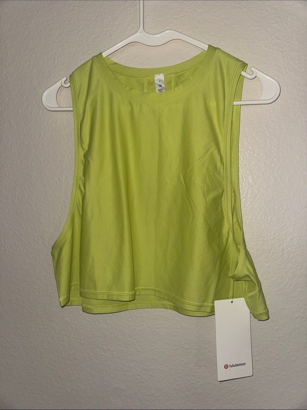 lululemon athletica Neon Lime Cropped Muscle Tank